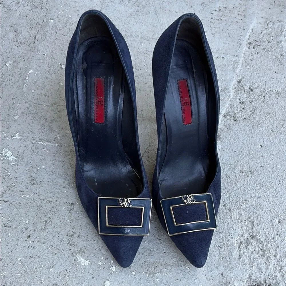 Carolina Herrera Blue Suede heels